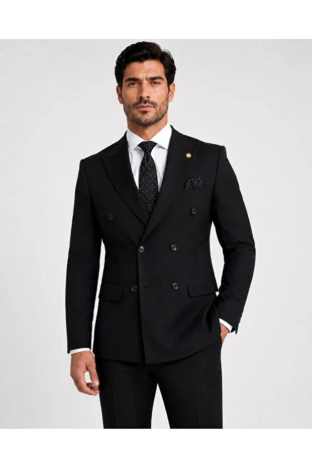 Men's Double-Breasted Suit - Men's Jacket Pants