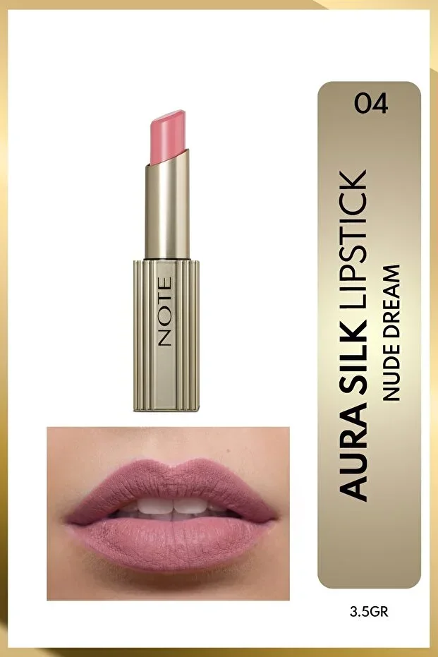 Aura Silk Lipstick 04 Nude Dream Creamy Semi-Gloss Lipstick - Nude