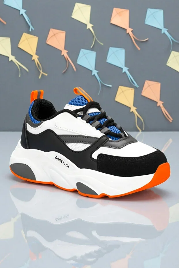 Kids DS 1838 White Blue Children Sneaker Casual Sports Shoes