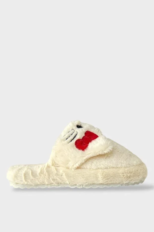 Winter Women's HelloKitty Figurine Non-Slip Sole House Slippers PANDUF WHITE