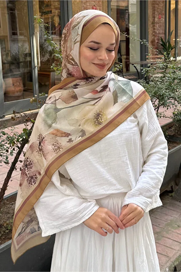 Floral Pattern Soft Cotton Scarf