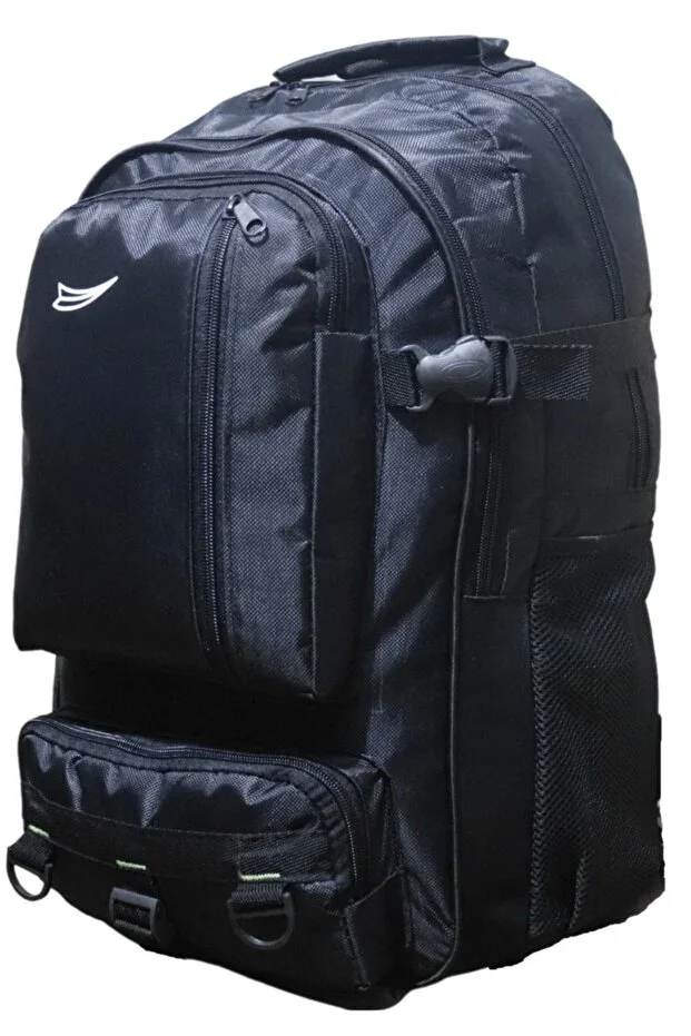 50 Lt Black Large Size Waterproof Multi-Compartment Hiking-Travel-School-Mountaineer-Trekking Backpack
