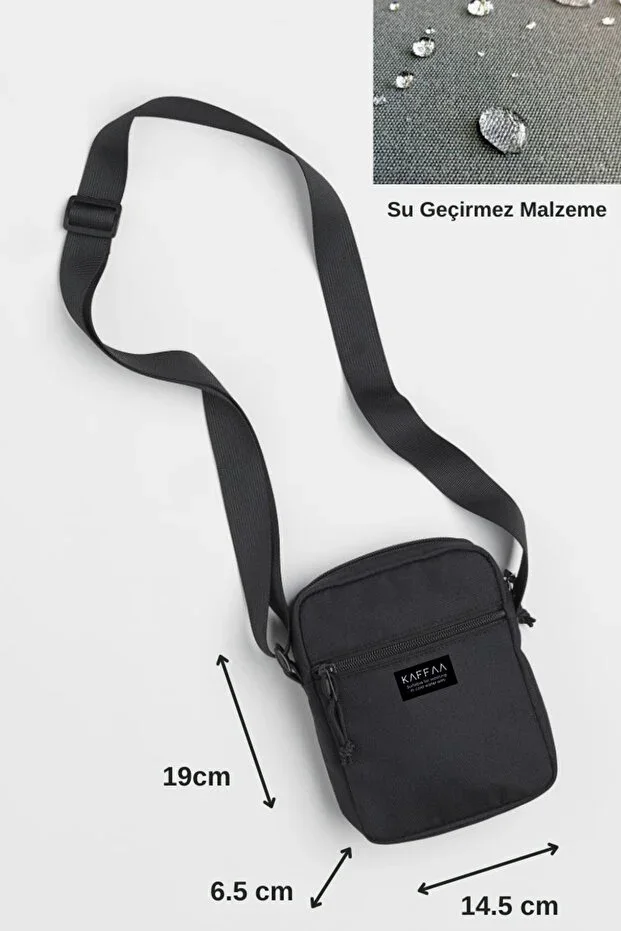 Unisex Shoulder Bag with Zippered Pockets - Men's Bag - Women's Bag