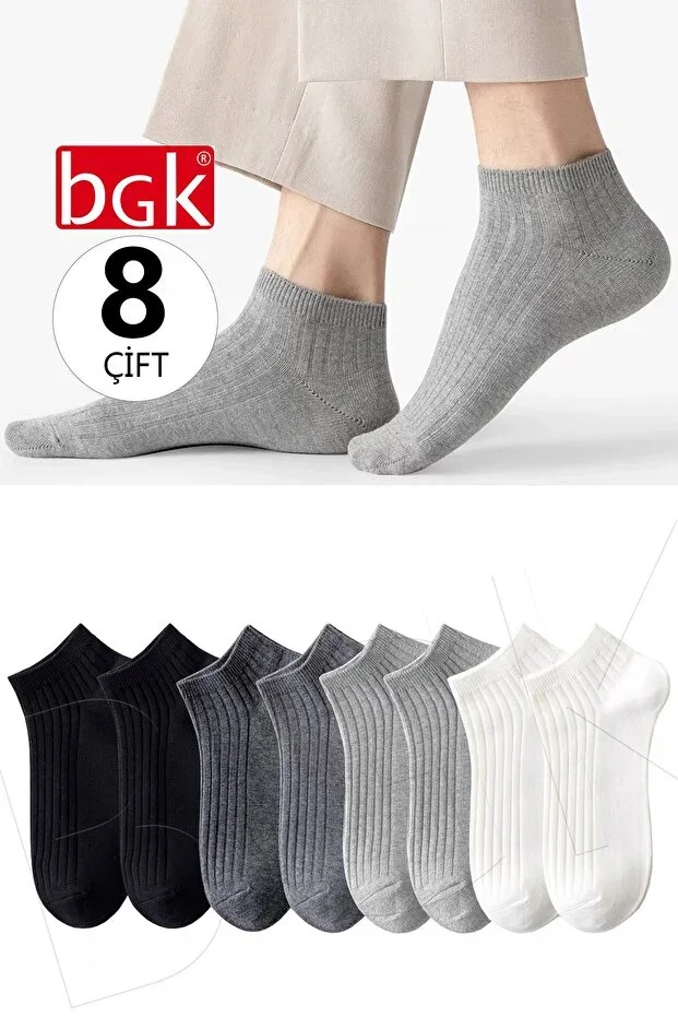 Unisex 8 Pairs Colorful Striped Socks