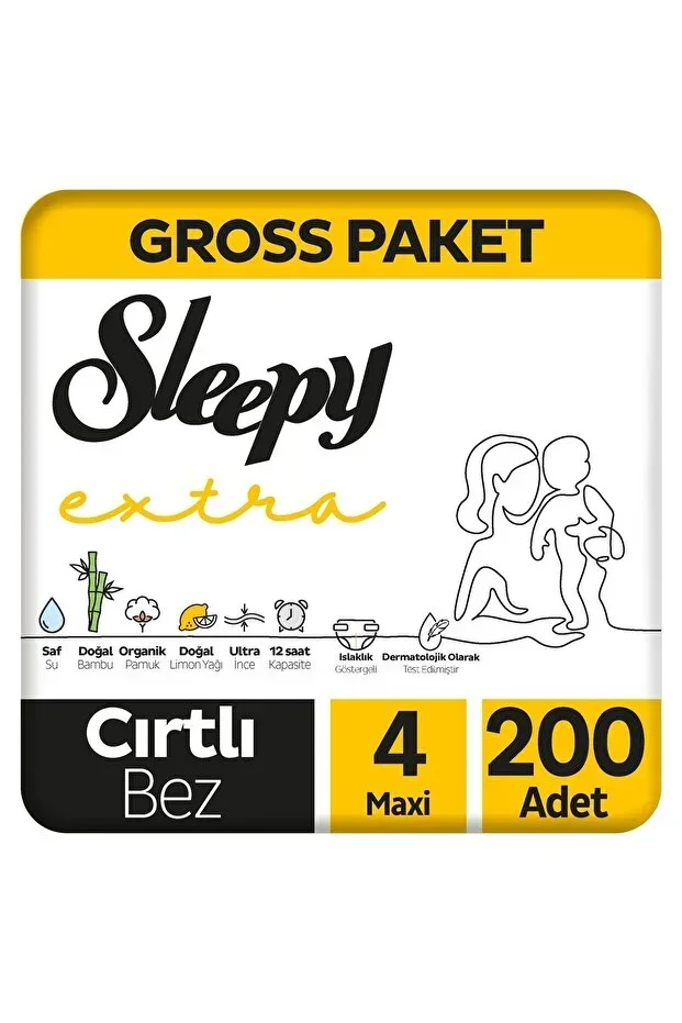 Extra Daily Activity Gross Pack Baby Diaper Size 4 Maxi 200 Pieces