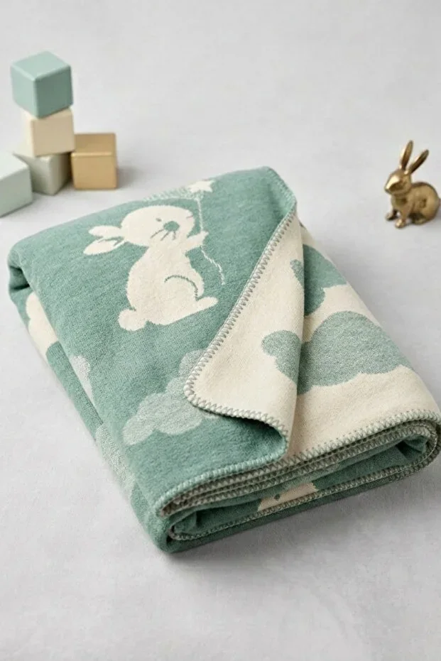 Cotton Rabbit Pattern Soft Baby Blanket