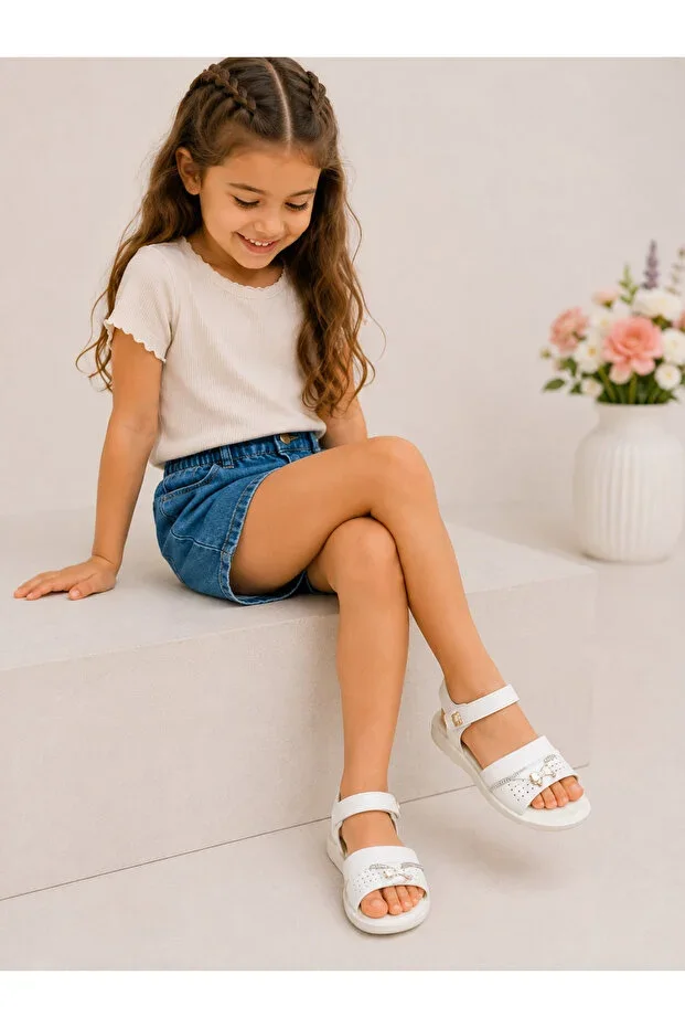 Trendline Girls Velcro Comfort Lightweight Sole Sandals
