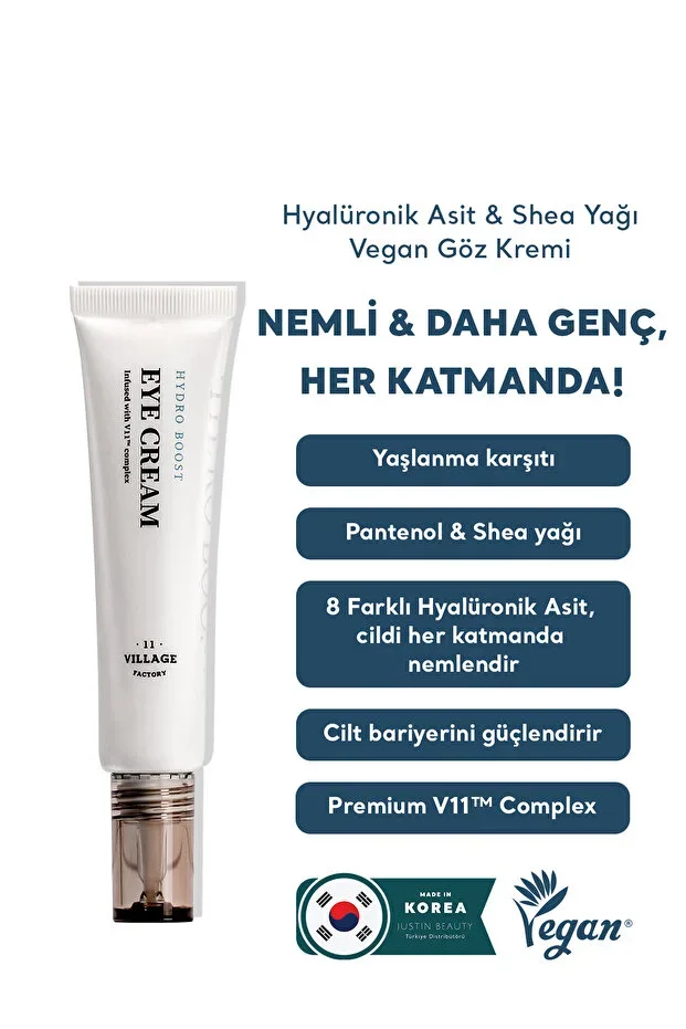 Hydro Boost Eye Cream - Moisturizing Anti-Aging Vegan Hyaluronic Acid Eye Cream 30ml