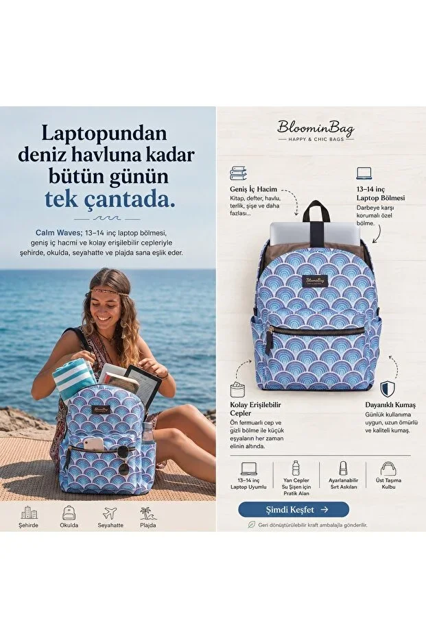 Calm Waves 13-14 inch Laptop / MacBook Backpack