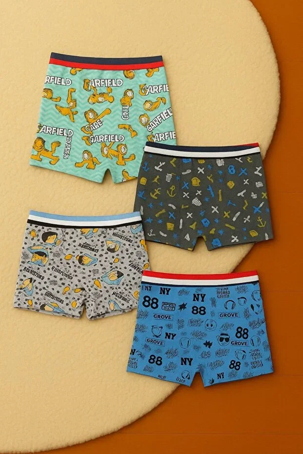 4-Piece Boys' Cotton Boxer Set