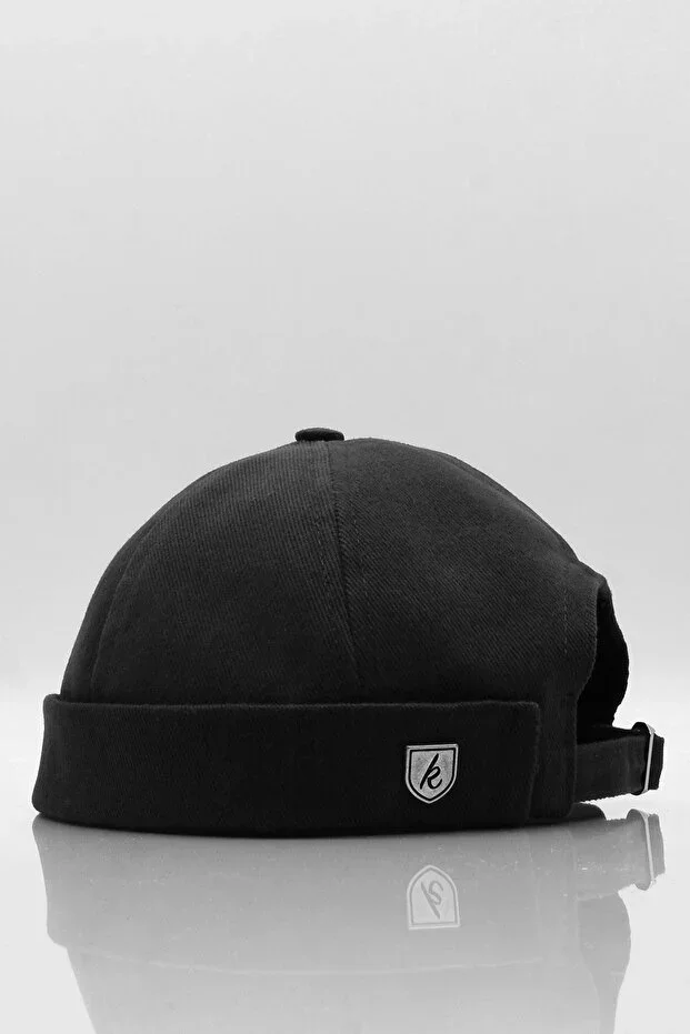 Black 100% Cotton Cap Docker Hat