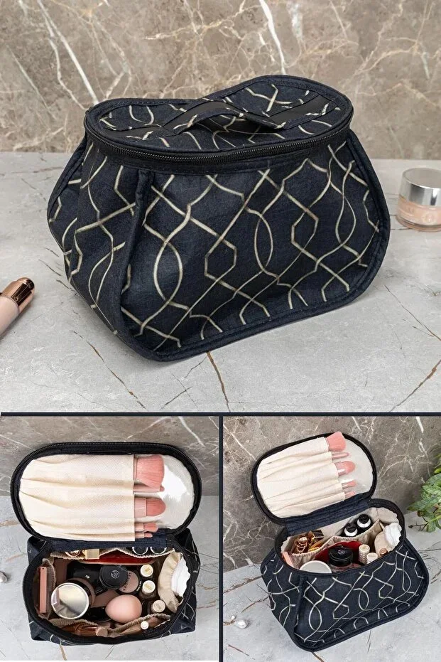 Travel Makeup Bag 6 Pocket Makeup Organizer Bag