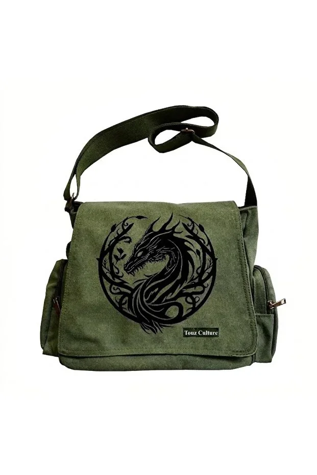 Dragon Culture Print Unisex Messenger Bag