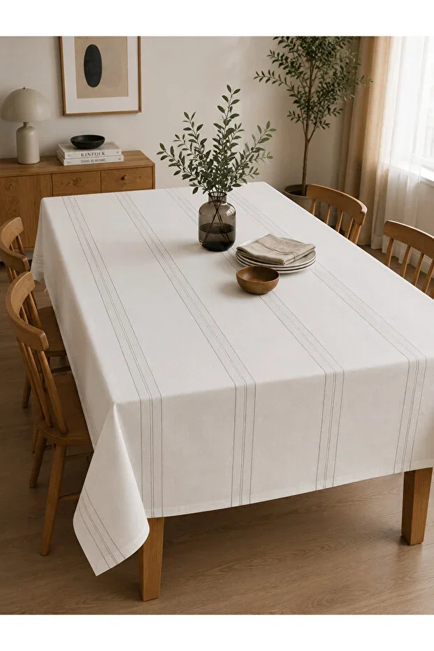 Washable-Jacquard Patterned-Colber-Tablecloth-Stain-Resistant-Modern Striped Decorative-Birthday Living Room and Kitchen Dining Table Cover 160x210
