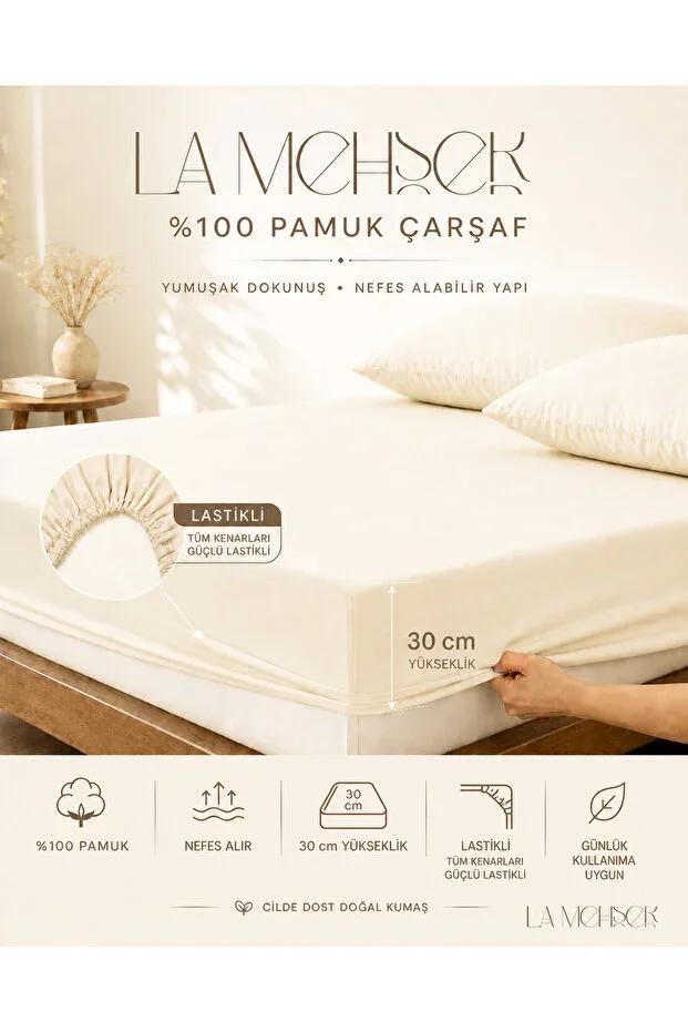 100% Cotton Combed Breathable Fabric Fitted Sheet