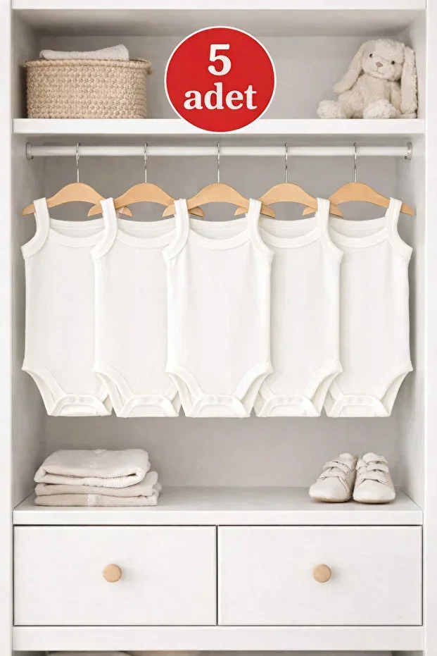 5-Piece 0-5 Years Old Strap Bodysuit Snap Button Romper Newborn Hospital Exit Girl Boy Baby Child