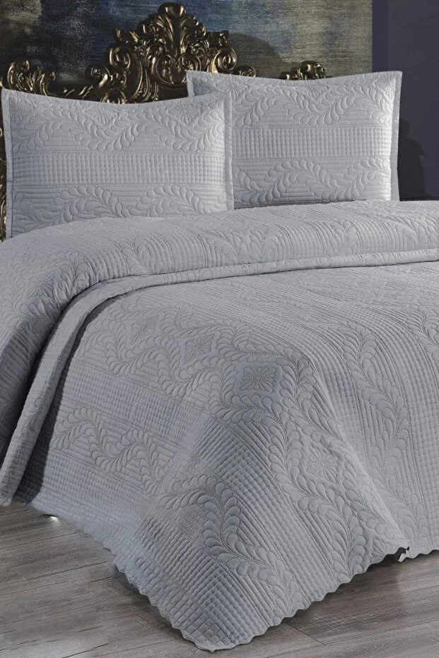 Ultrasonic Quilted Sena Double Duvet Cover Grey