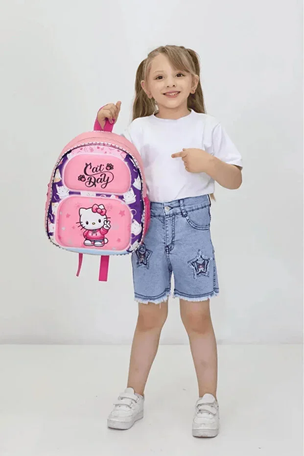 Girls' School Bag Pink – Primary & Kindergarten Backpack Multi-Compartment Children's Bag