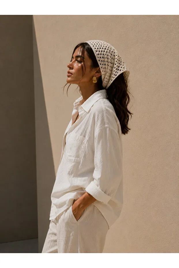 Women's Mesh Knit Bandana Summer Perforated Tricot Hair Bandana Beach Compatible
