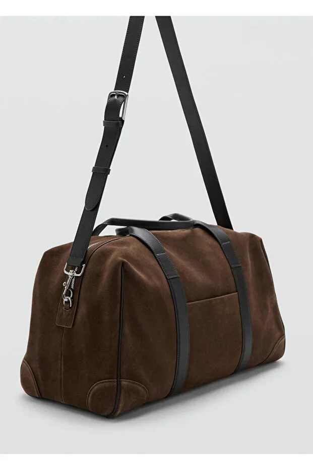 Backpack with faux leather details