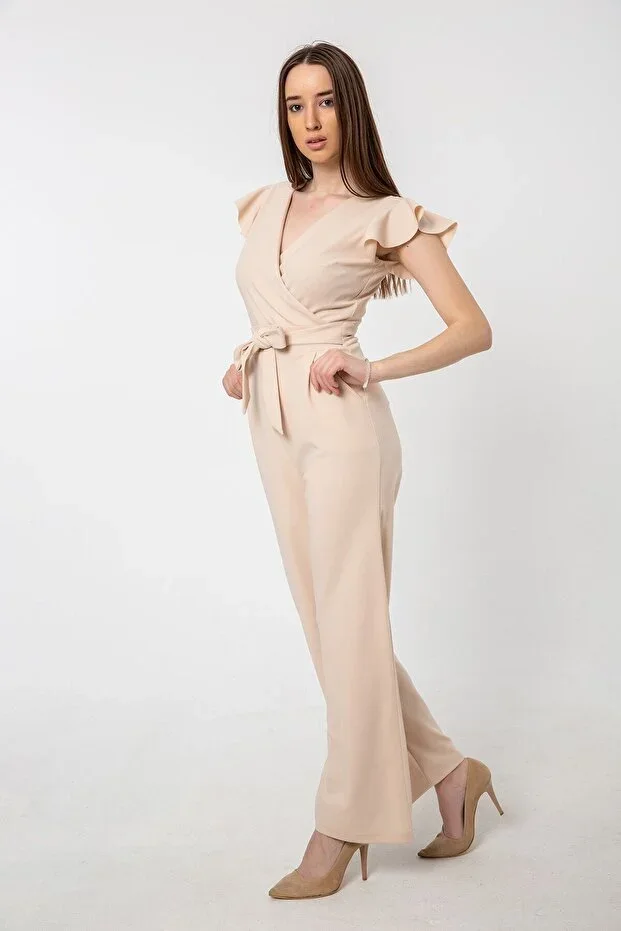 Belted Crossover Jumpsuit