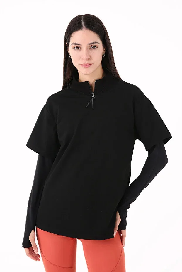 Scorp Chill Women's Long Sleeve Running T-shirt Sweatshirt Black