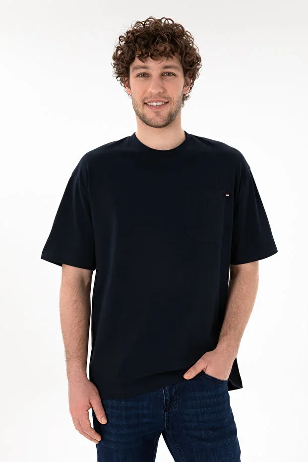 Men's Comfort Fit Crew Neck Navy T-Shirt 50305990-VR033