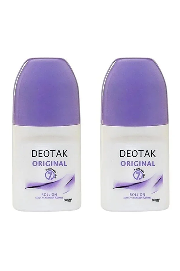 Deotak Original Women's Roll-On Deodorant 35 ml x 2 Pcs 7 Days Effective Sensitive Skin Antiperspirant