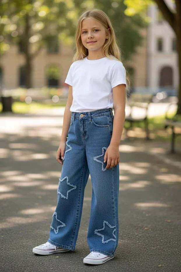 Girls Galaxy Denim Pants 5-11 YEARS
