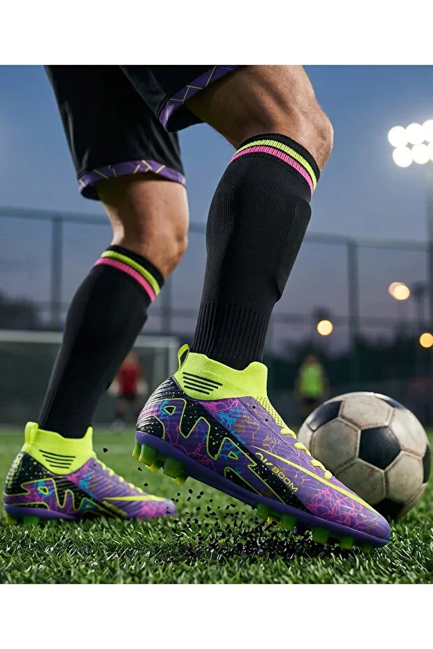 Laliga Air Unisex Indoor and Grass Field Cleats with Socks Colored
