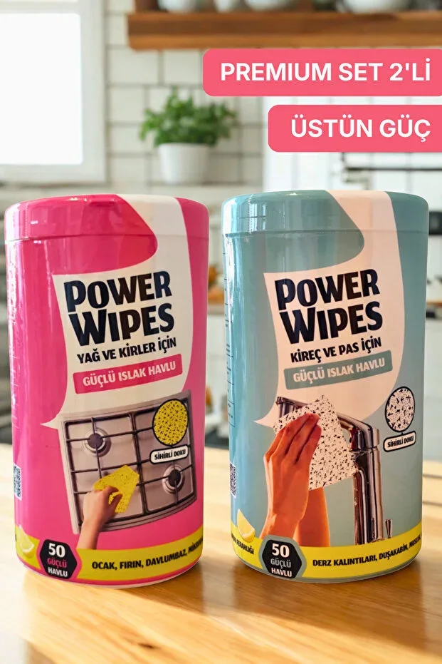 Oil and Dirt + Limescale and Rust Cleaning Towel 2-Piece Set (50+50 Pieces)