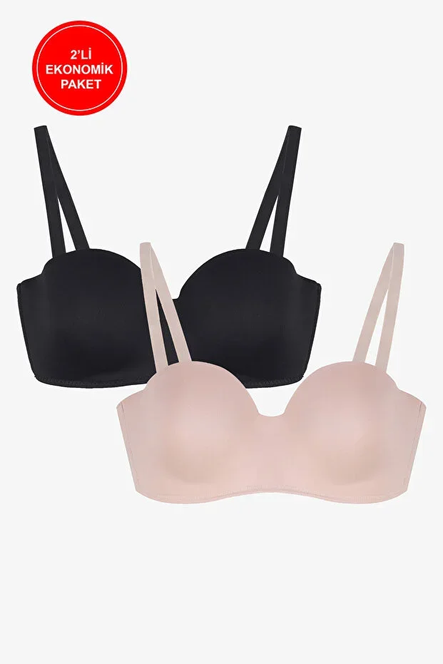 2-PACK - Women's Padded Non-Wired Strapless Bra