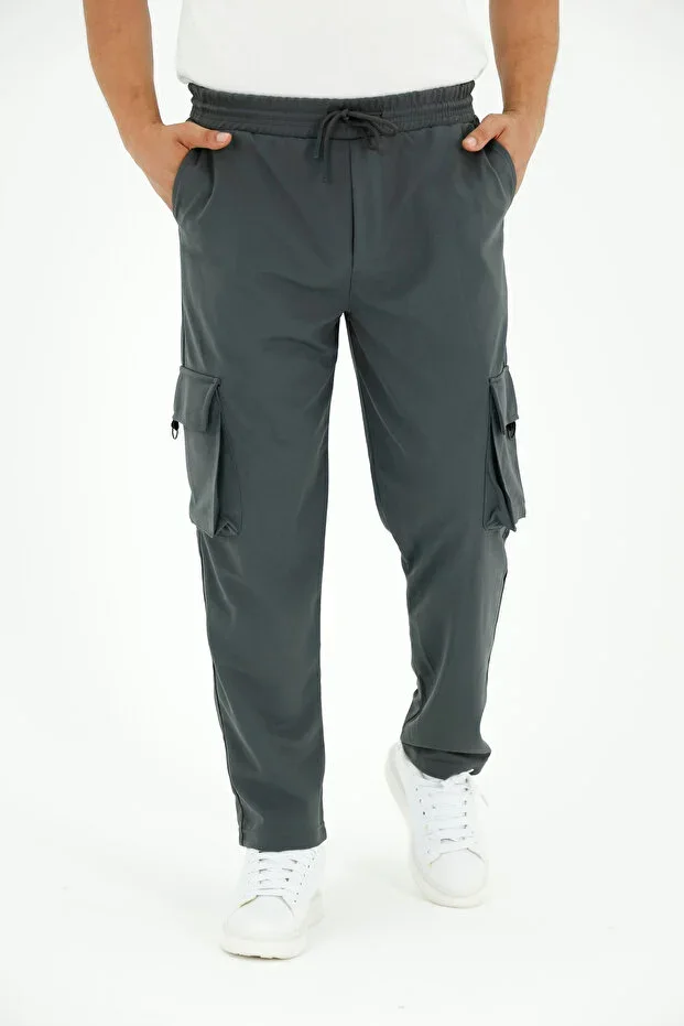Men's Cargo Pocket Pique Fabric Trousers