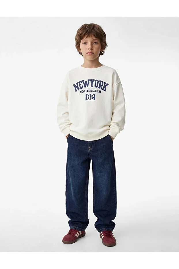 Cotton Long Sleeve Crew Neck Printed Sweatshirt