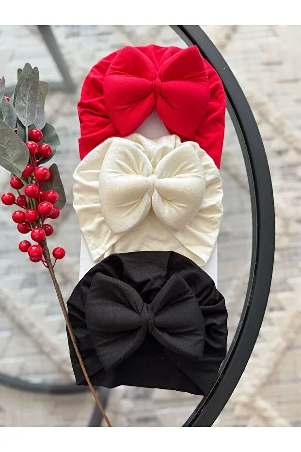 Baby Double Layer Bow Baby Cap & Bandana