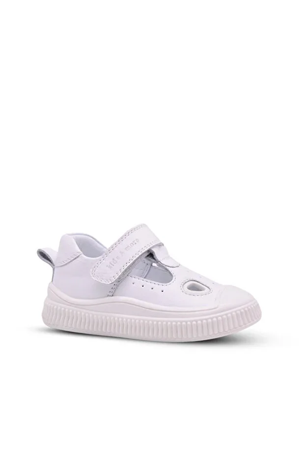 Joy Girls and Boys Baby Genuine Leather Anatomical White Daily Shoes