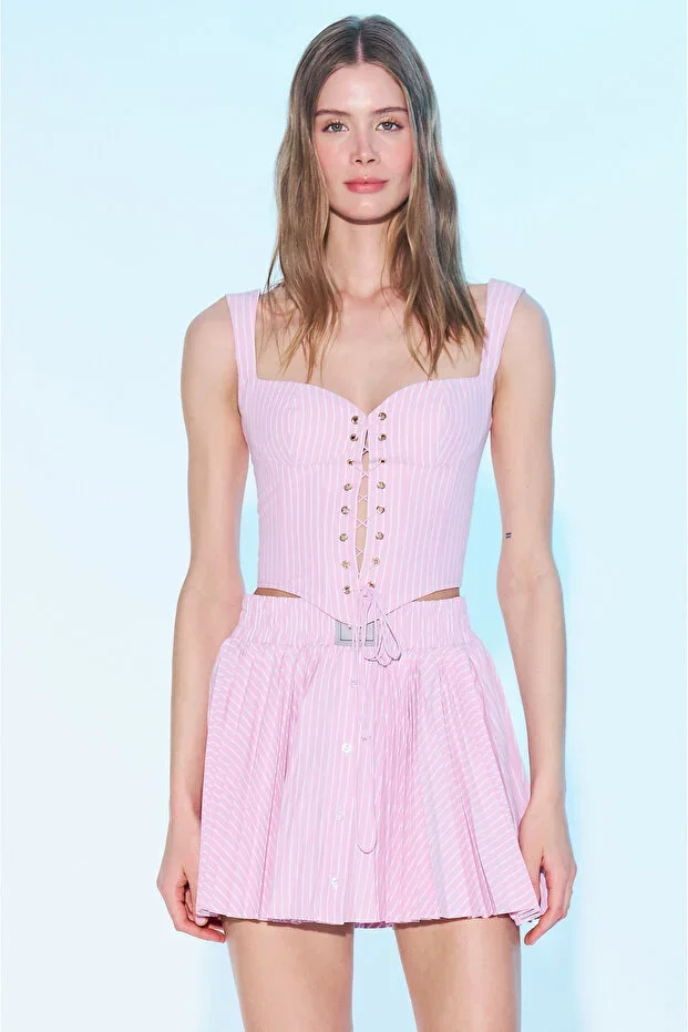 SS6021 Strappy Bustier with Front Tie