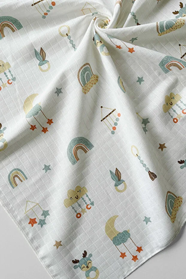 Multipurpose Muslin Cover, Muslin Newborn Baby Blanket, 100% Cotton, Muslin Cloth 80*90 cm