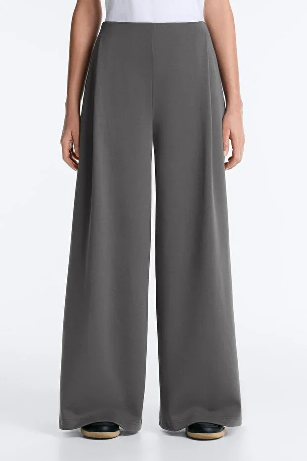 Oysho High rise piko wide leg trousers