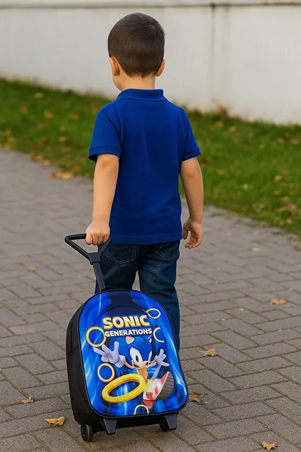 NEWFULL Sonic Trolley Boys' Kindergarten Backpack
