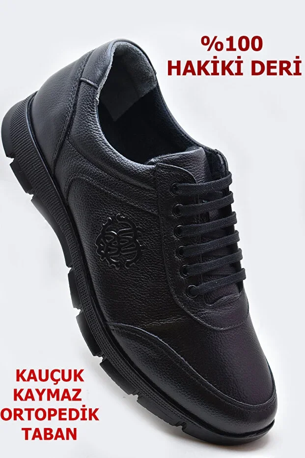 TAB405 Full Orthopedic Rubber Non-Slip Sole Genuine Leather Winter Men's Shoes