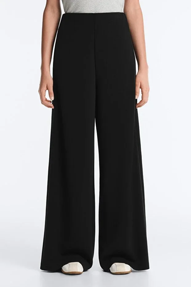 Oysho Modal Openwork Wide Leg Trousers