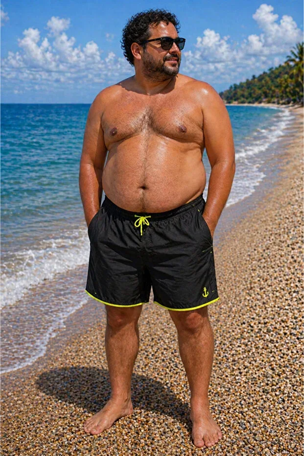 Large Size Battal Size INNER LINED Men's Swim Shorts