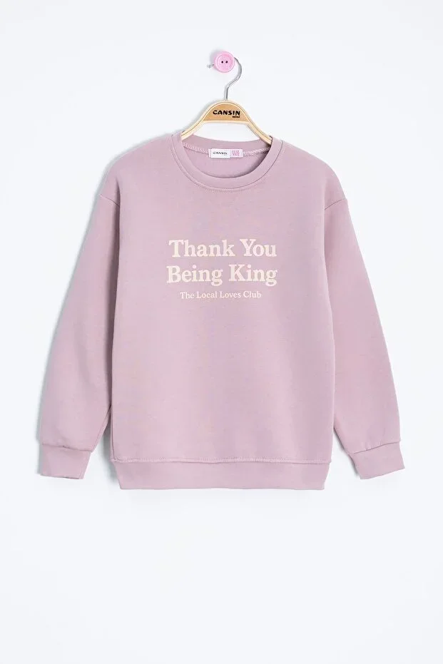 Dusty Rose Print Bicycle Collar Girl Child Fleece Sweatshirt 23259
