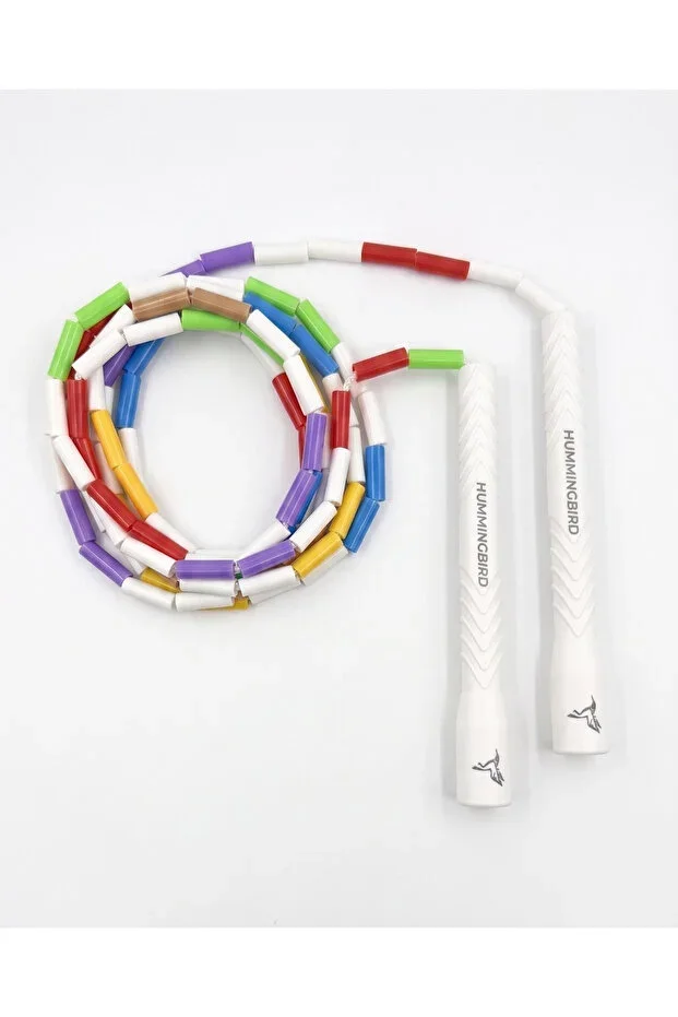 Hummingbird Beaded Jump Rope | Adjustable, Unbreakable Long Handle | Freestyle Beaded Rope