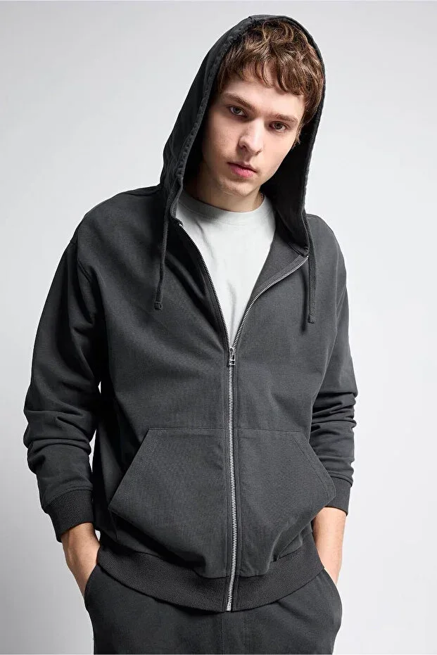 RELAX FIT 100% Cotton Zip-Up Sweatshirt F9812AX26SP