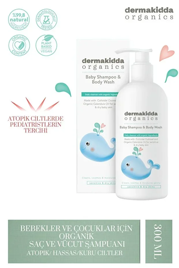 Organic Baby and Child Hair and Body Shampoo 300 ml