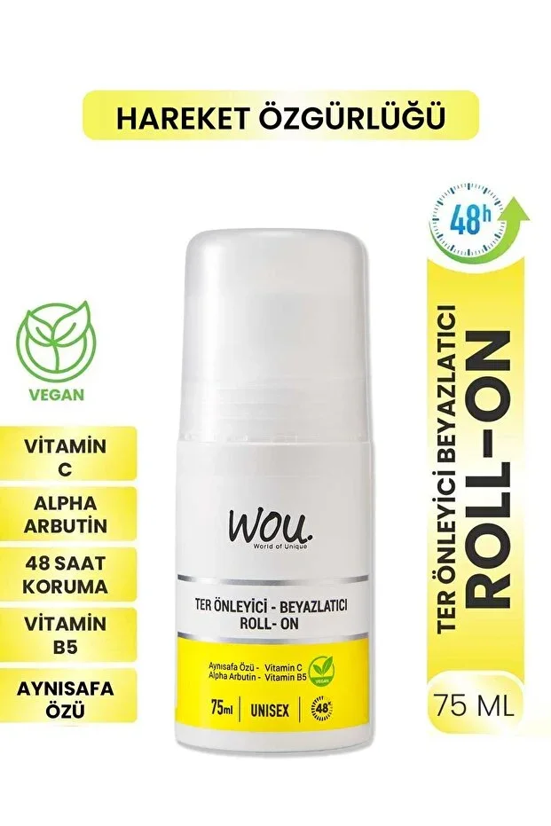 WOU World of Unique Anti-Perspirant Whitening Roll-On Deodorant 75 ml