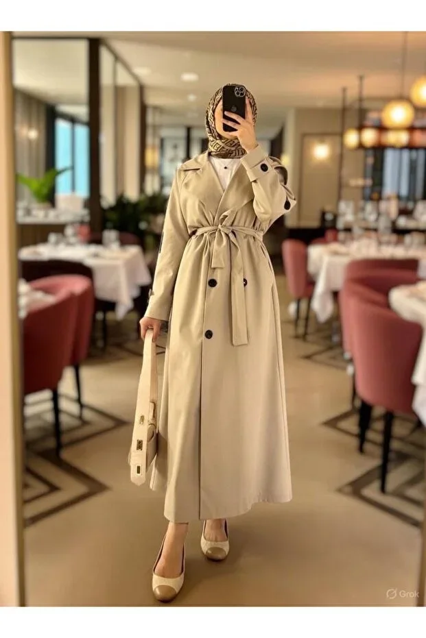 Alviera Long Trench Coat TNS-4325