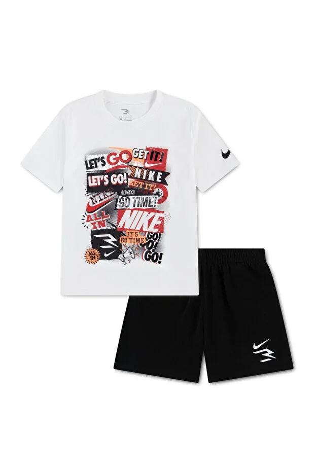 RWB COLLAGE TEE TERRY SHORT SET BOYS T-SHIRT-SHORTS SET 8Q1426 8Q1426-001